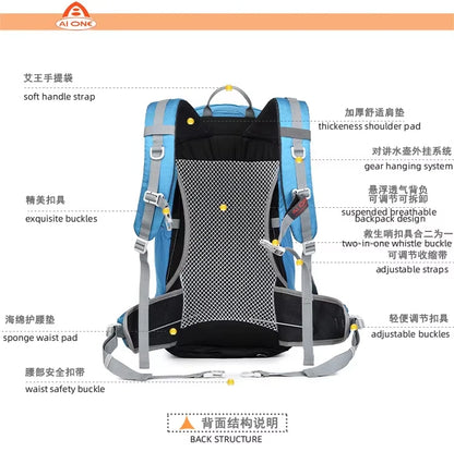 30L Outdoor Hiking Backpack for Men Sports Climbing Bag Mochila Camping Mountaineering Bag Travel Trekking Motorcycle Rucksack