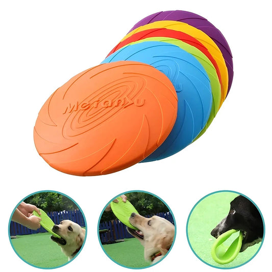 Frisbee de silicona para perros