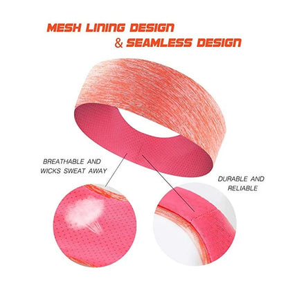 3PCS Sweatband for Men Women Elastic Sport Hairbands Head Band Yoga Headbands Headwear Headwrap Sports Workout Hair Accessories