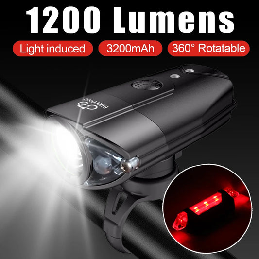 Luz de bicicleta BIKEONO, accesorios para bicicleta, faro delantero LED, luz trasera, linterna recargable por USB, linterna para ciclismo de montaña, lámpara para bicicleta