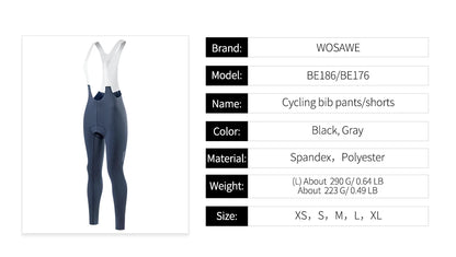 WOSAWE Women's Cycling Bib Pants Road Bike Tights Sports Pants High Quality Mountain Bicycle Trousers for Women