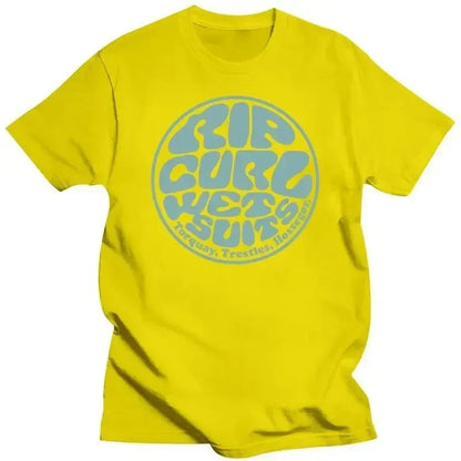 Men's T Shirts Rip Curl Print Short Sleeve Vintage High Quality T-Shirt Streetwear 100% Cotton Loose Tops Breathable Tee