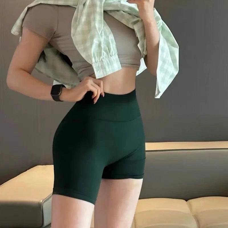 Seamless Jacquard Yoga Pants with Super Soft Touch Tight Body Hip Lifting Three Part Pants,Fitness Shorts for Women