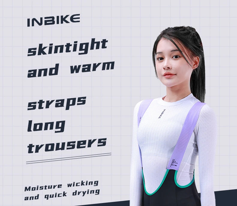 INBIKE Women‘s Professional Cycling Bib Pants Winter Fleece Bicycle Biking Clothing Pants 3D Padding Road Bike Pants For Women