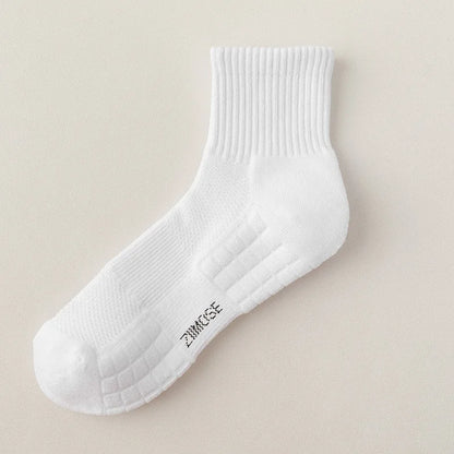 1pairs Socks Men's Cotton Deodorant Winter Towel Bottom with Velvet Mid-tube White Stockings Thickened Sports Basketball Socks