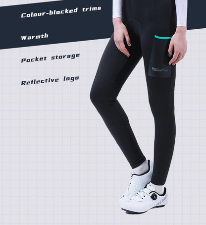 INBIKE Women‘s Professional Cycling Bib Pants Winter Fleece Bicycle Biking Clothing Pants 3D Padding Road Bike Pants For Women