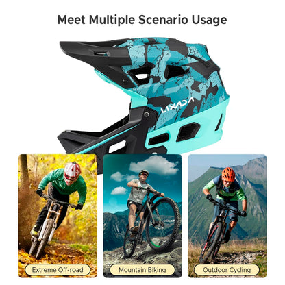 Full Face Mountain Bike Helmet Adult Racing Downhill MTB Helmet for Men/Women Adult Mountain Bike Helmet with Visor Over 31 Vent