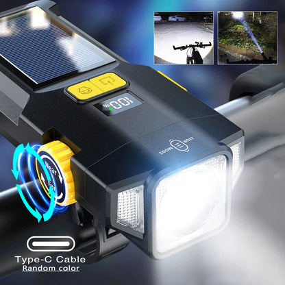 Luz para bicicleta solar  Tipo-C