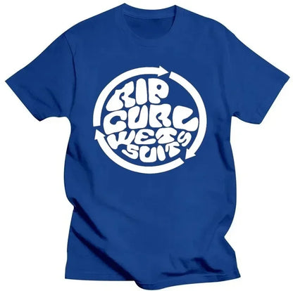 Men's T Shirts Rip Curl Print Short Sleeve Vintage High Quality T-Shirt Streetwear 100% Cotton Loose Tops Breathable Tee