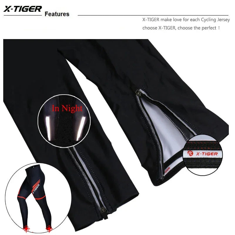 Pantalones de ciclismo X-Tiger para primavera-verano con badana de gel 5D. Mallas de ciclismo. Pantalones con tirantes para bicicleta de montaña (MTB). Pantalones de ciclismo para descenso. Pantalones de ciclismo.