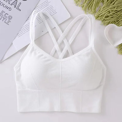 Women Cross Strap Sports Bra Women Push Up Sport Bra Yoga Gym Crop Top Brassiere Fitness Top Seamless Sport Bra Breathable Bras