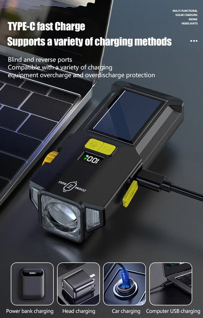 Luz para bicicleta solar  Tipo-C