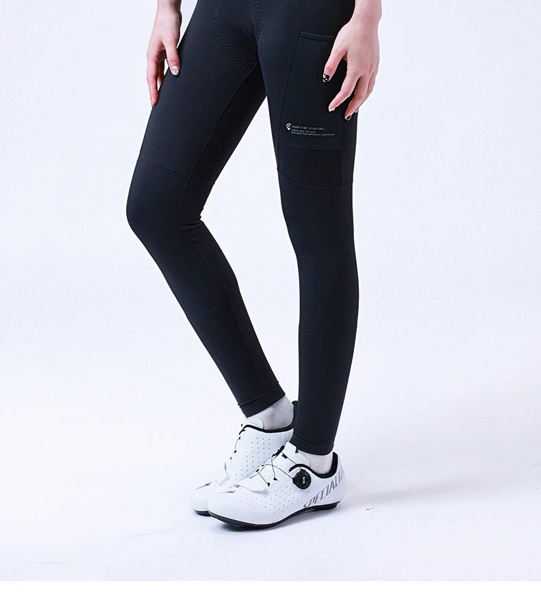 INBIKE Women‘s Professional Cycling Bib Pants Winter Fleece Bicycle Biking Clothing Pants 3D Padding Road Bike Pants For Women