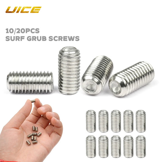 Tornillos prisioneros para tabla de SUP, 10 o 20 unidades, de acero inoxidable, de 9 o 12 mm, para aletas de tabla de surf largas.