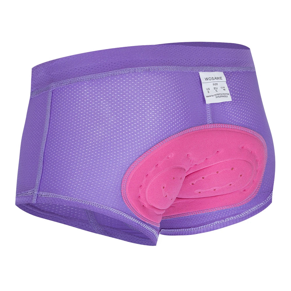WOSAWE Women Cycling Shorts Bicycle Underpants 3D Gel Padded MTB Bike Short Pants for Gilrs Ladies High Waistline Sports Shorts