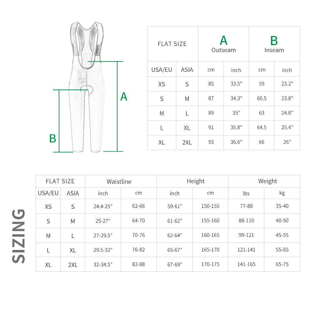 WOSAWE Women's Cycling Bib Pants Road Bike Tights Sports Pants High Quality Mountain Bicycle Trousers for Women