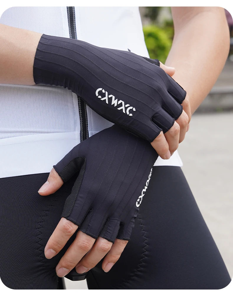 CXWXC Cycling Half Finger Gloves Men Women Breathable Anti-slip Glove Fitness Sport Training Gloves With Extended Wrist Guard