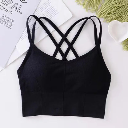 Women Cross Strap Sports Bra Women Push Up Sport Bra Yoga Gym Crop Top Brassiere Fitness Top Seamless Sport Bra Breathable Bras