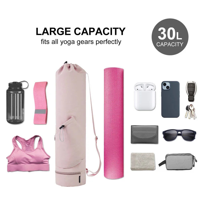 Yoga Mat Bag with Water Bottle Pocket & Wet Storage – Multi-Functional Carrier for Gym, Pilates & Fitness