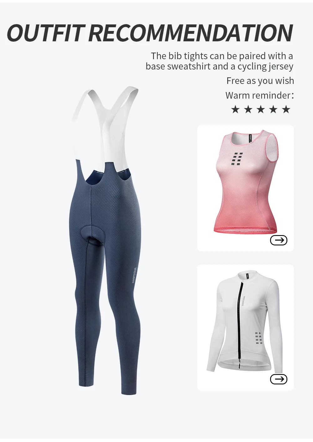 WOSAWE Women's Cycling Bib Pants Road Bike Tights Sports Pants High Quality Mountain Bicycle Trousers for Women