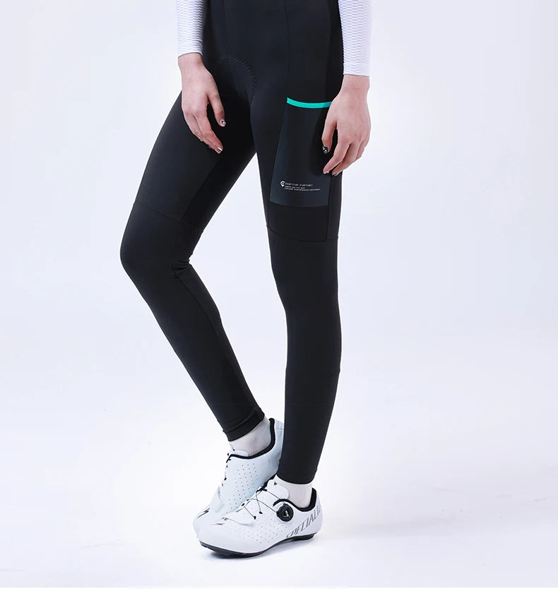 INBIKE Women‘s Professional Cycling Bib Pants Winter Fleece Bicycle Biking Clothing Pants 3D Padding Road Bike Pants For Women