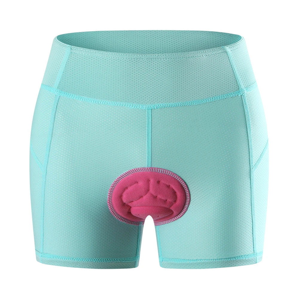WOSAWE Women Cycling Shorts Bicycle Underpants 3D Gel Padded MTB Bike Short Pants for Gilrs Ladies High Waistline Sports Shorts