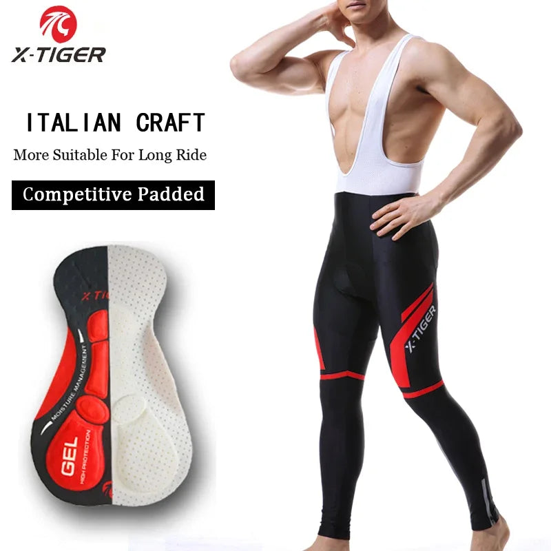 Pantalones de ciclismo X-Tiger para primavera-verano con badana de gel 5D. Mallas de ciclismo. Pantalones con tirantes para bicicleta de montaña (MTB). Pantalones de ciclismo para descenso. Pantalones de ciclismo.