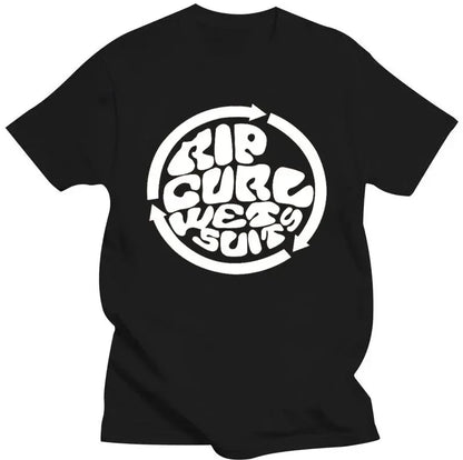 Men's T Shirts Rip Curl Print Short Sleeve Vintage High Quality T-Shirt Streetwear 100% Cotton Loose Tops Breathable Tee